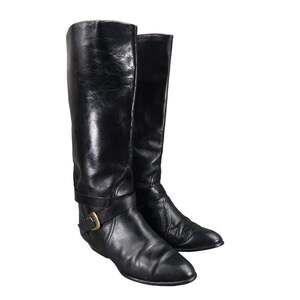 Enzo Angiolini Shoes Womens 8 Boots Fashion Vintage 80s Harness Leather Black